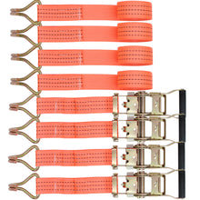 Load image into Gallery viewer, 4Pack Ratchet Straps Double J-Hook Tie Downs Heavy Duty 4400lb 1.5" x 20ft