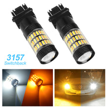 Load image into Gallery viewer, 2Pcs 3157 3156 LED Turn Signal DRL Light Bulbs White Amber Switchback For Chevy