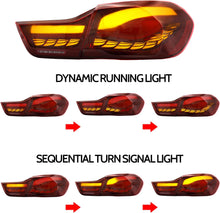 Load image into Gallery viewer, Tail Lights Compatible with 2014-2020 4-series BMW GTS F32 F33 F36 F82 F83 with 3D Dynamic Animation Dragon Scales Running Light, Driver and Passenger Side