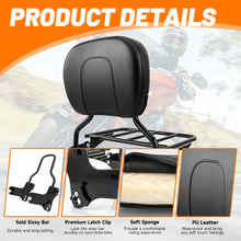 Load image into Gallery viewer, Passenger Backrest Sissy Bar Luggage Rack For Harley Touring 97-08