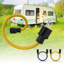 Load image into Gallery viewer, 3 fork plug to dual male extension cable for RV power adapter cable for switch conversion
