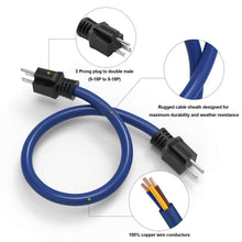 Load image into Gallery viewer, 3 fork plug to dual male extension cable for RV power adapter cable for switch conversion