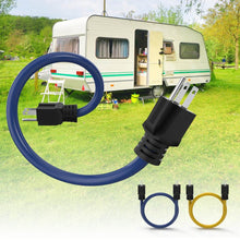 Load image into Gallery viewer, 3 fork plug to dual male extension cable for RV power adapter cable for switch conversion