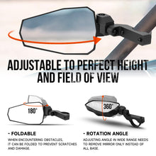 Load image into Gallery viewer, Pair 1.75"-2" UTV Rear View Side Mirrors w/ LED Light for Polaris RZR Can-Am