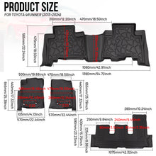 Load image into Gallery viewer, Front & Rear Floor Mats Liners For 2013-2024 Toyota 4Runner TPE Rubber Carpet