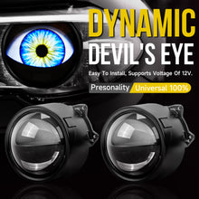 Load image into Gallery viewer, 3.0'' LED Dynamic Pupil Devil Eyes Remote Control 6 Modes Headlight 2pcs