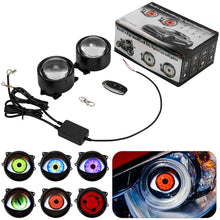 Load image into Gallery viewer, 3.0'' LED Dynamic Pupil Devil Eyes Remote Control 6 Modes Headlight 2pcs