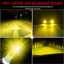 Load image into Gallery viewer, 2X Mini 9006 HB4 3000K Golden Yellow LED Headlight Bulbs High Low Beam Fog Light