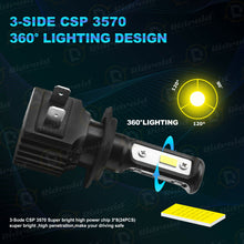 Load image into Gallery viewer, 2X Fanless 3Side H7 CSP LED Headlights Bulb Conversion Kit White 6000K Noiseless