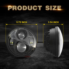 Load image into Gallery viewer, Brightest Black 5-3/4" 5.75 Inch Round Led Headlight for Motorcycle Bike Motor