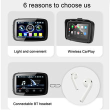 Load image into Gallery viewer, 5" IPS Touch Screen Portable Motorcycle Navigator Wireless CarPlay Waterproof