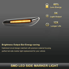 Load image into Gallery viewer, 2X Dynamic Smoked LED Side Marker Turn Signal Light For BMW E90 E83 E92 E82 E46