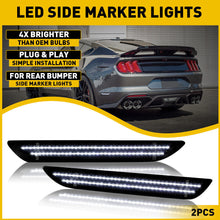 Load image into Gallery viewer, 2PCS Smoked White LED Rear Bumper Side Marker Lights For 2015-2022 Ford Mustang