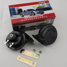 Load image into Gallery viewer, DC12V Car Horn Loud Dual-Tone Electric Snail Horn 110 dB For Car Vehicle Black