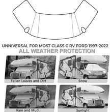 Load image into Gallery viewer, RV Windshield Cover Silver For Class C Ford E450 1997-2024 RV Front Window Cover