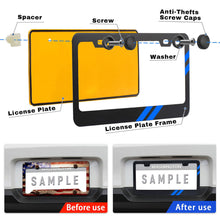 Load image into Gallery viewer, Car License Plate Frame Cover Blue + Door Sill Protectors For Dodge Accessory Y6