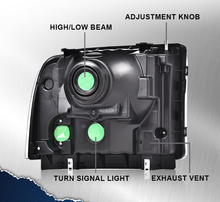 Load image into Gallery viewer, CHROME CONVERSION HEADLIGHTS FOR FORD F-250 F-350 SUPER DUTY EXCURSION 99-04