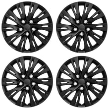 Load image into Gallery viewer, 16" Set of 4 Black Wheel Covers Snap On Full Hub Caps fits R16 Tire & Steel Rim