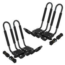 Load image into Gallery viewer, 2 Pairs Kayak Roof Rack Carrier Boat Ski Surf Roof Mount Car Cross J-Bar Rack