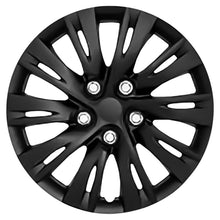Load image into Gallery viewer, 16" Set of 4 Black Wheel Covers Snap On Full Hub Caps fits R16 Tire & Steel Rim