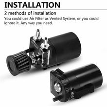 Load image into Gallery viewer, Oil Catch Can Kit Reservoir Baffled Tank with Breather Filter Universal Aluminum