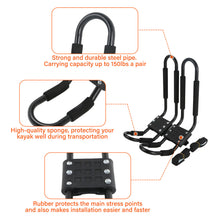 Load image into Gallery viewer, 2 Pairs Kayak Roof Rack Carrier Boat Ski Surf Roof Mount Car Cross J-Bar Rack