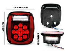 Load image into Gallery viewer, 2X LED Tail Lights Rear Brake Lamps Turn Stop Reverse for Jeep Wrangler TJ CJ JK