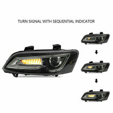 Load image into Gallery viewer, Black LED Headlights Sequential Blinker For Pontiac G8 GT GXP Black Headlights