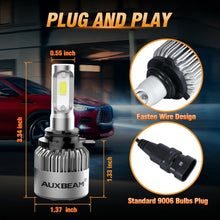 Load image into Gallery viewer, AUXBEAM S2 9006 HB4 COB LED Headlight High Low Beam Bulbs 72W 12000LM 6000K
