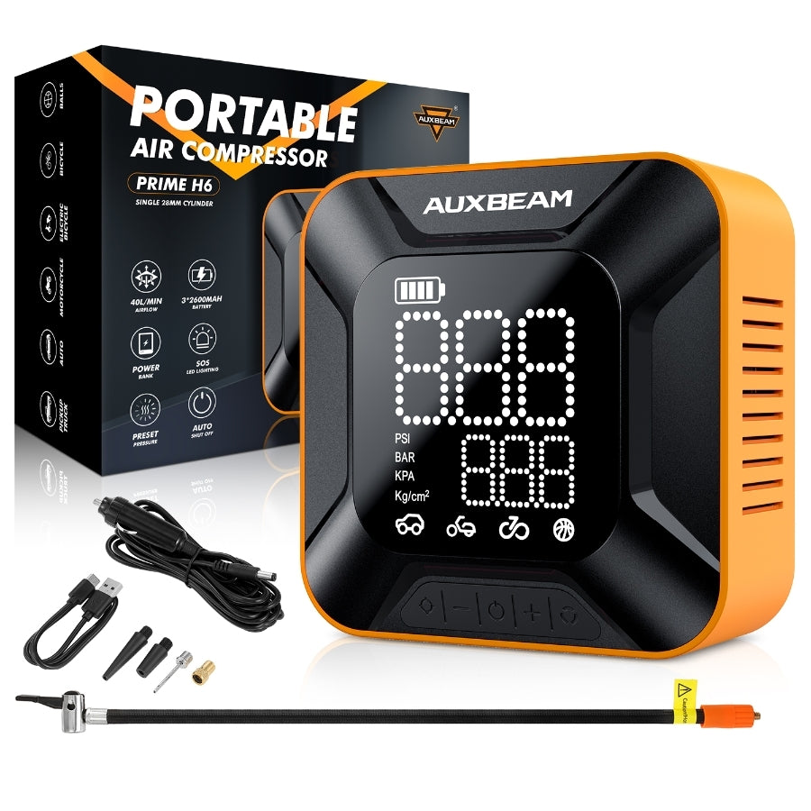 MODEL-H6 28MM CYLINDER PORTABLE CAR TIRE INFLATOR AIR COMPRESSOR PUMP FOR PICKUP TRUCK CAR MOTORCYCLE BIKE BALL