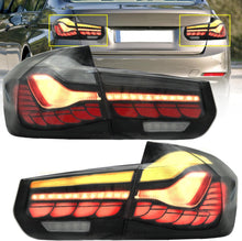 Load image into Gallery viewer, Tail Lights Compatible with 2013-2018 BMW 3-Series F30 F35 F80 6th Sedan with Dragon Scales Running Light, Driver and Passenger side(Smoke Lens Styles)
