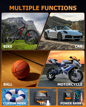 Load image into Gallery viewer, MODEL-H4 19MM CYLINDER PORTABLE CAR TIRE INFLATOR AIR COMPRESSOR PUMP FOR PICKUP TRUCK CAR MOTORCYCLE BIKE BALL
