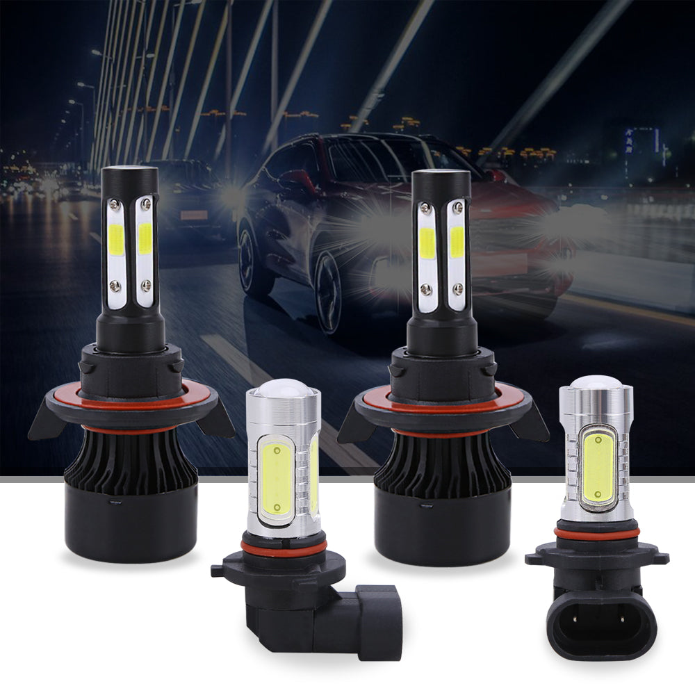 6000K LED Headlight Hi/Lo + Fog Light 4 Bulbs Combo Kit For 2004-2014 Ford F-150