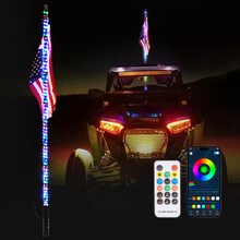 Load image into Gallery viewer, 4FT LED Whip Spiral Chasing RGB Whip Lights Fit For Can Am Maverick X3 RS

