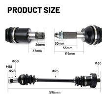 Load image into Gallery viewer, 1x Rear Left/Right CV Shaft Joint Axles for Polaris RZR 800 4x4 2008-2014 UTV

