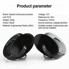 Load image into Gallery viewer, 2PCS 12V 300DB Super Horn Snail Waterproof  Horn For Motorcycle Truck SUV Boat
