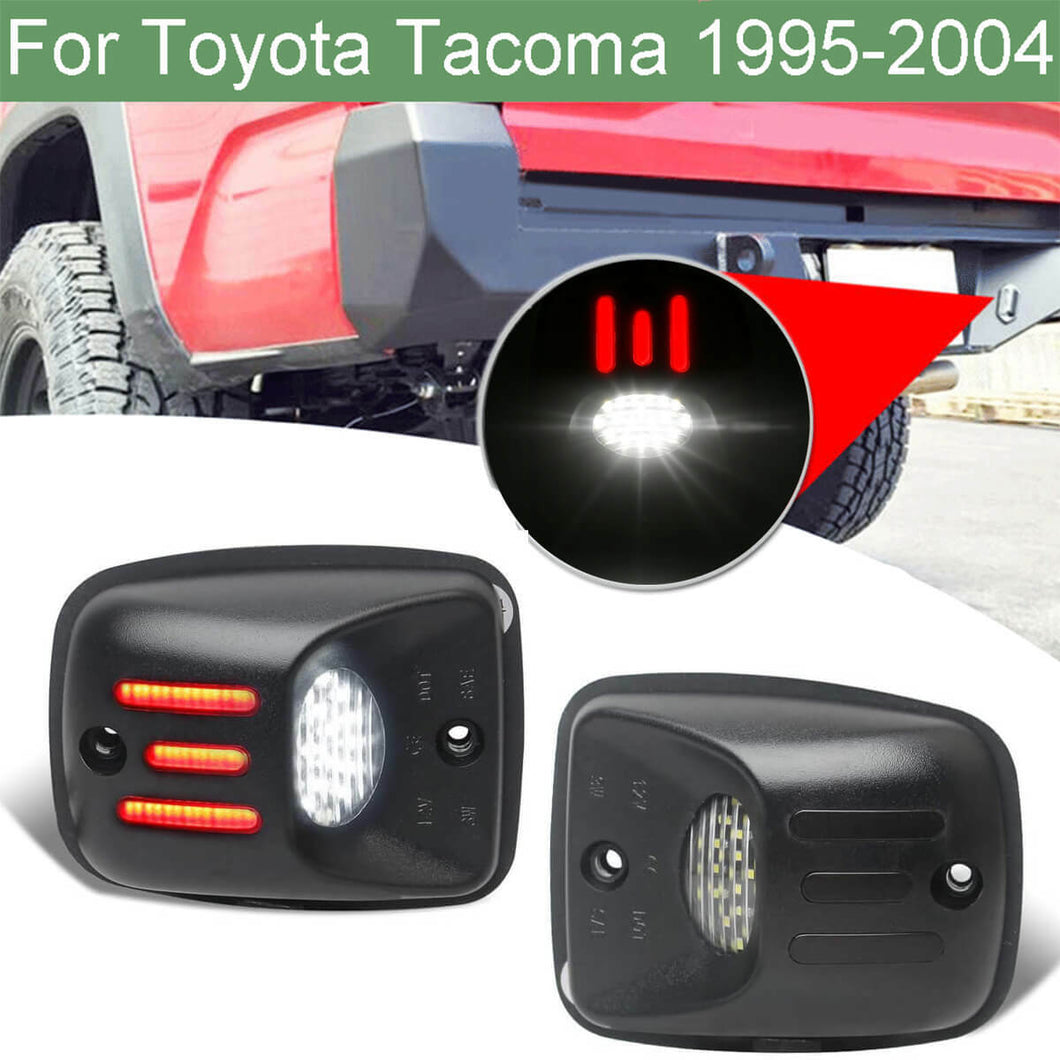 For 1995-2004 Toyota Tacoma [Red OLED Tube] LED License Plate Light Lamp Housing