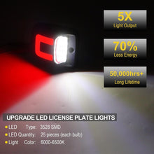Load image into Gallery viewer, White &amp; Red LED License Plate Lights Lamp For 98-04 Nissan Frontier 94-04 Xterra
