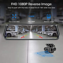 Load image into Gallery viewer, 10&#39;&#39; Mirror Dash Cam Night Vision 1080P FHD Full Touch Screen View Backup Camera
