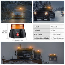 Load image into Gallery viewer, 40-LED Emergency Beacon Flashing Light Truck Magnetic Amber Warning Strobe Lamp
