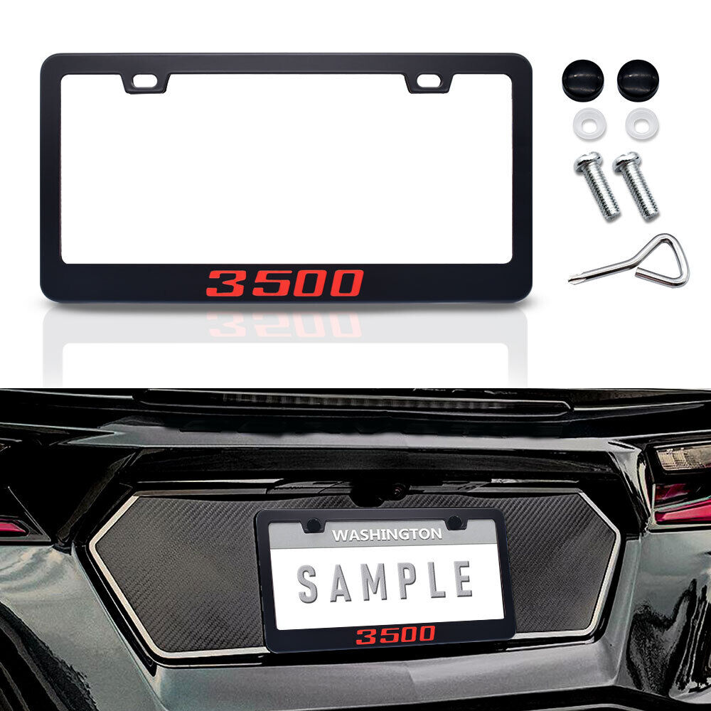 Fits Dodge Ram 3500 Cab Accessories Metal Black License Plate Tag Frame Cover
