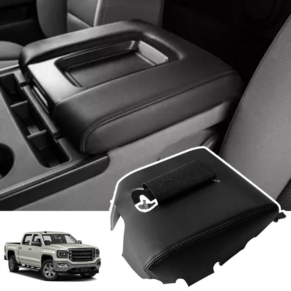 For 2014-18 Chevrolet Silverado 1500 Car Center Console Lid Armrest Black Cover