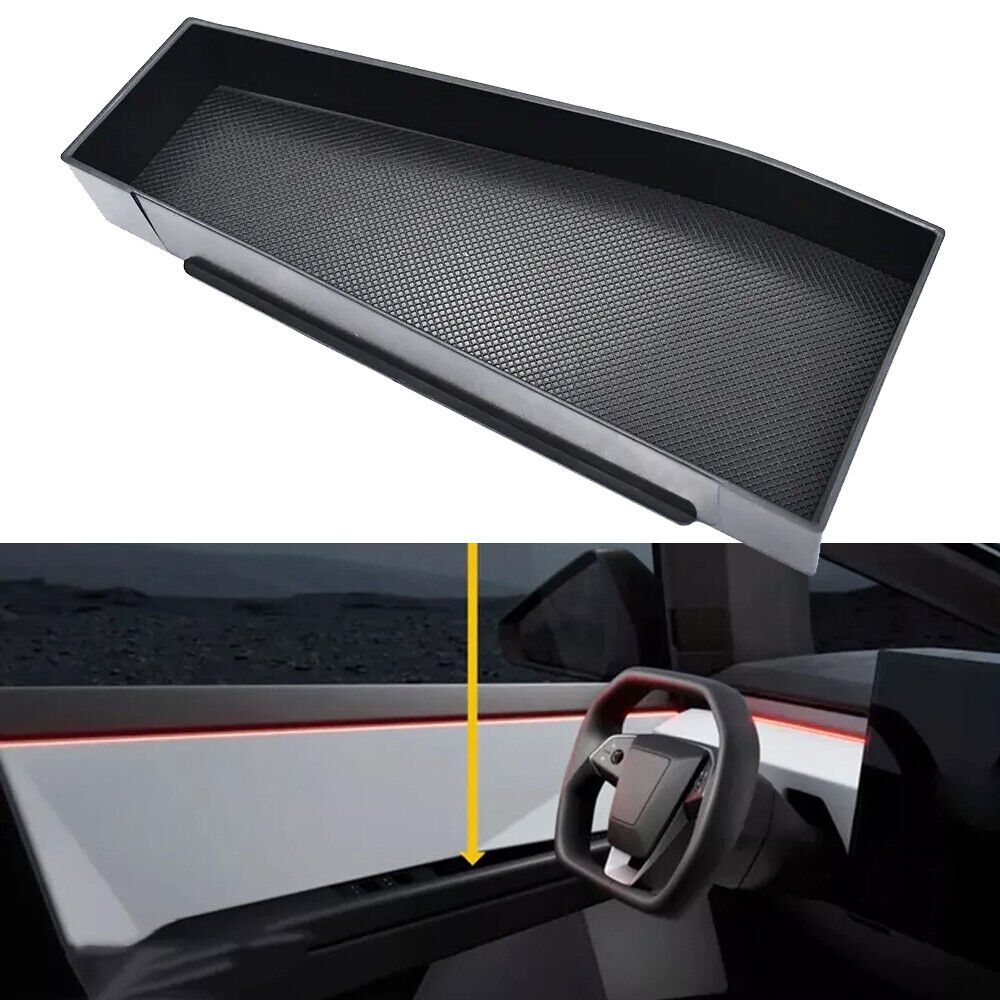 Car Front Door Handle Armrest Storage Box Tray Black For Tesla Cybertruck 2024+