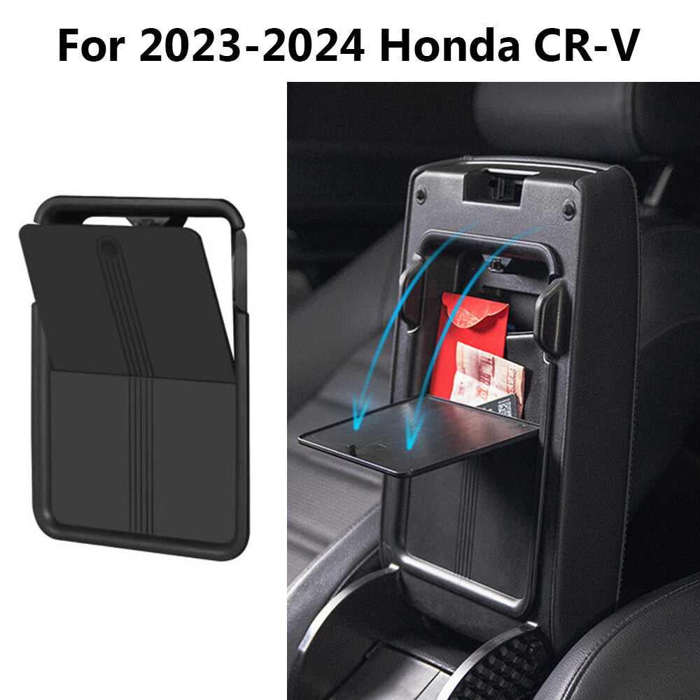 For 2023-24 Honda CR-V CRV Car Black Center Console Organizer Hidden Storage Box