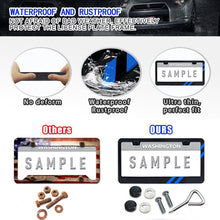 Load image into Gallery viewer, Car License Plate Frame Cover Blue + Door Sill Protectors For Dodge Accessory Y6
