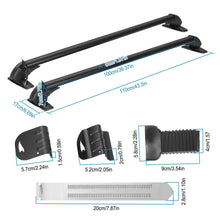 Load image into Gallery viewer, Universal Car Top Roof Rack Cross Bar 43.3&quot; Luggage Carrier Aluminum w/ Lock
