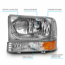 Load image into Gallery viewer, Chrome Headlight For 1999-2004 Ford SuperDuty F250/350/450/550/ 00-04 Excursion
