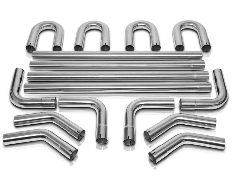 Stainless Steel Straight & 45 & 90 Degree & U-Bend Exhaust Pipe Kit