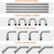 Load image into Gallery viewer, Stainless Steel Straight &amp; 45 &amp; 90 Degree &amp; U-Bend Exhaust Pipe Kit
