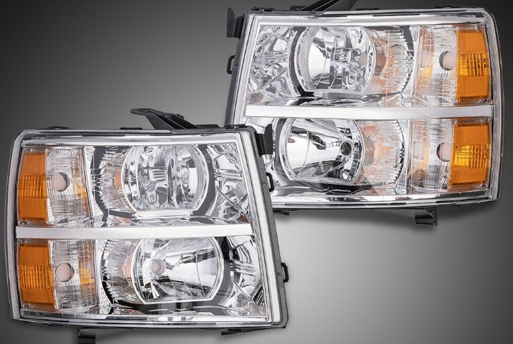 Chrome Replacement Headlights For 07-13 Chevy Silverado 1500/2500/3500